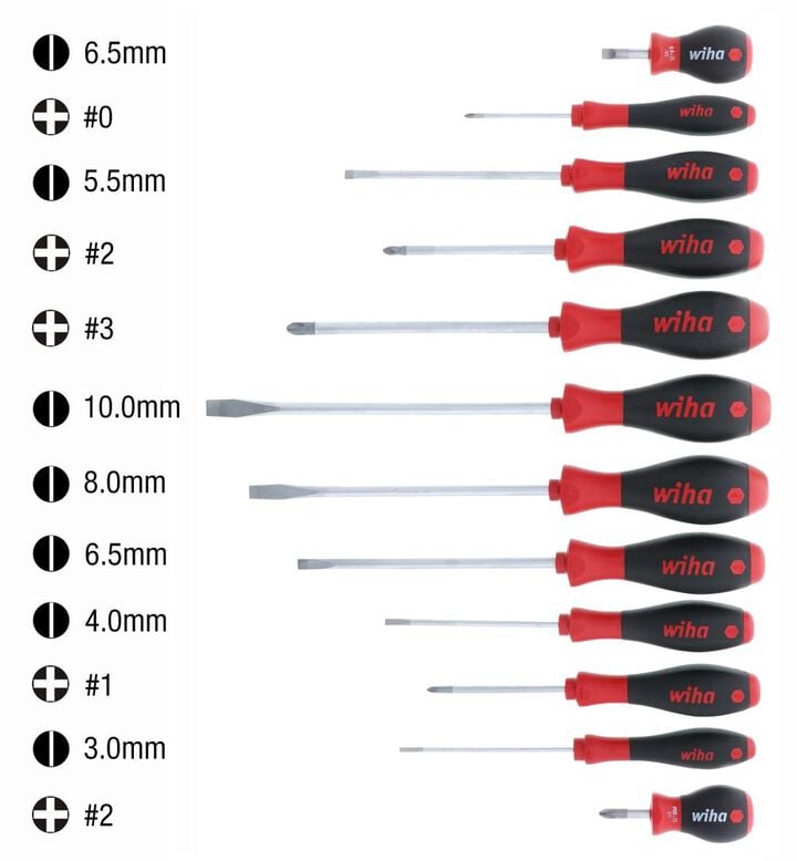 Wiha SoftFinish Slotted & Phillips Screwdriver Set 12 Piece, large image number 5