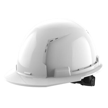 Milwaukee White Front Brim Vented Hard Hat with 6pt Ratcheting Suspension Type 1 Class C, swatch