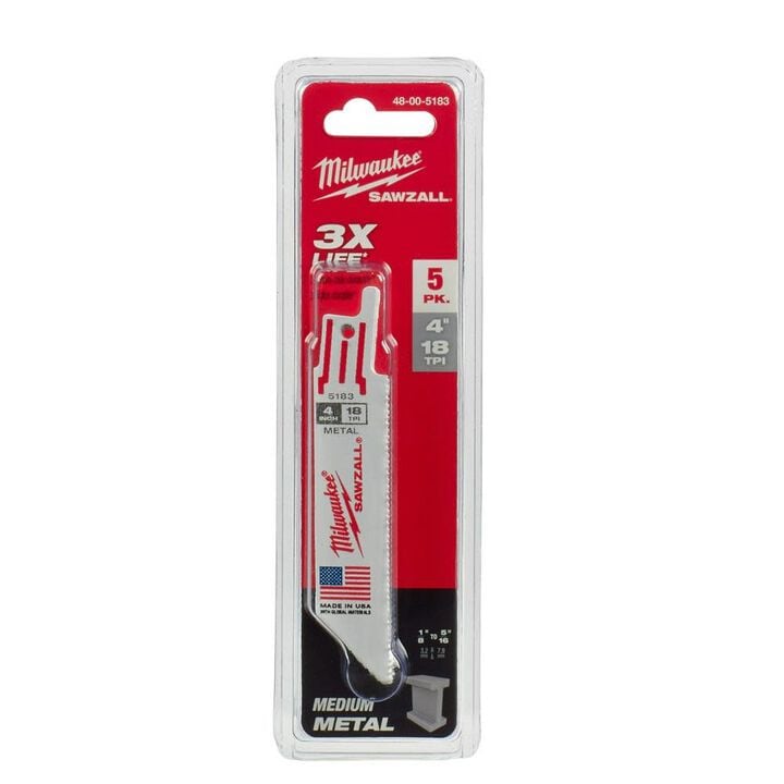 Milwaukee 4 in. 18 TPI Thin Kerf SAWZALL Blades 5PK, large image number 9