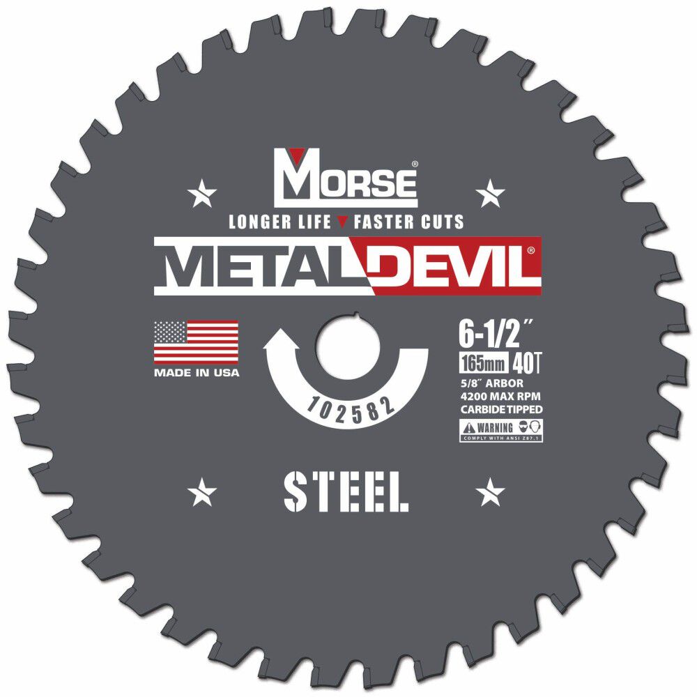 MK Morse 6 1/2in 40 Tooth Metal Devil Circular Saw Blade, large image number 1