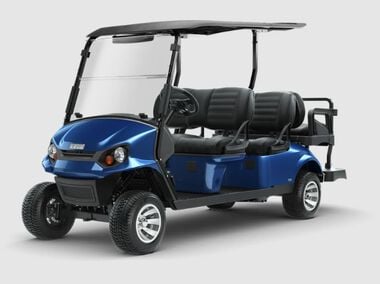 E-Z-GO Express S6 4+2 Gas Golf Cart Electric Blue