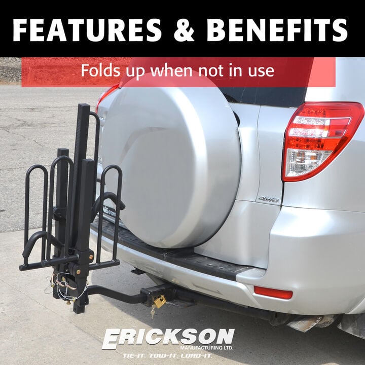 Erickson Mfg Adjustable Hitch-Mount Bicycle Carrier with Bike and Hitch Locks, large image number 2
