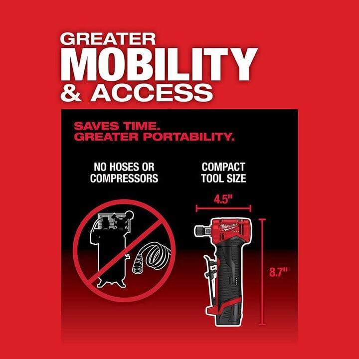 Milwaukee M12 FUEL Right Angle Die Grinder 2 Battery Kit, large image number 5