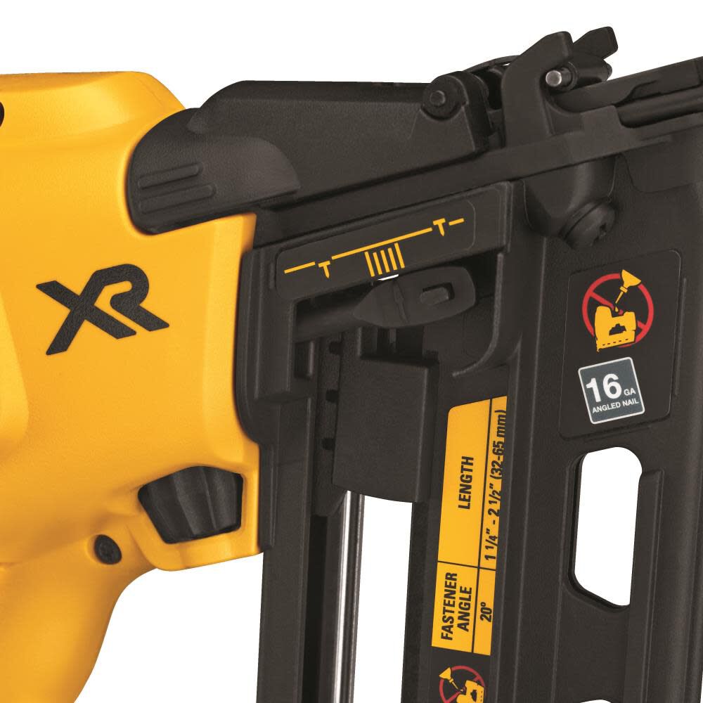 DEWALT 20 V MAX 16 Gauge Angled Cordless Finish Nailer Kit
