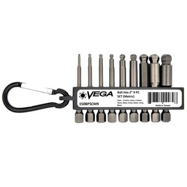 Vega 2in Hex Ball End Bit Set 9pc