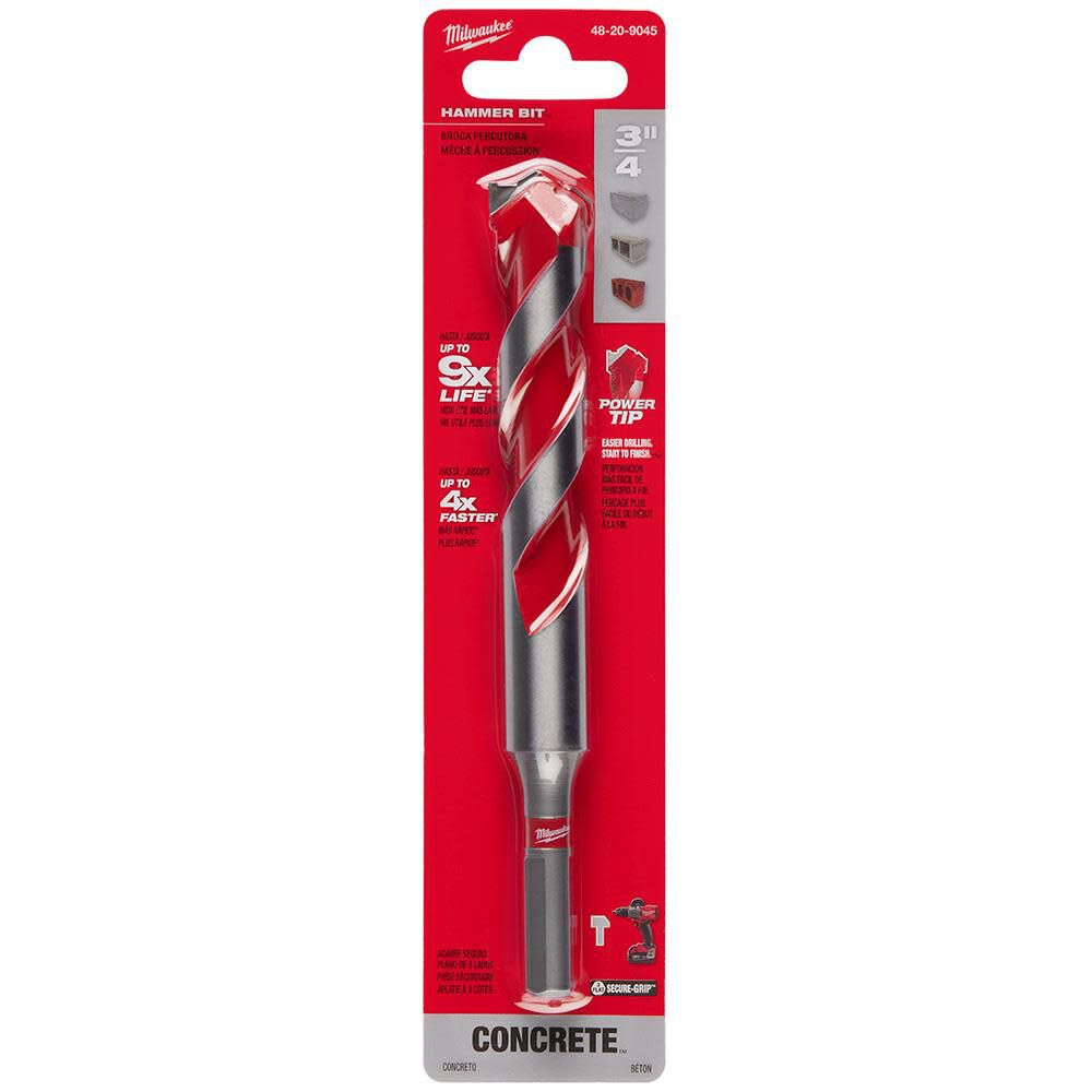 Milwaukee SHOCKWAVE Carbide Hammer Drill Bit 3/4inchx4inchx6inch, large image number 10