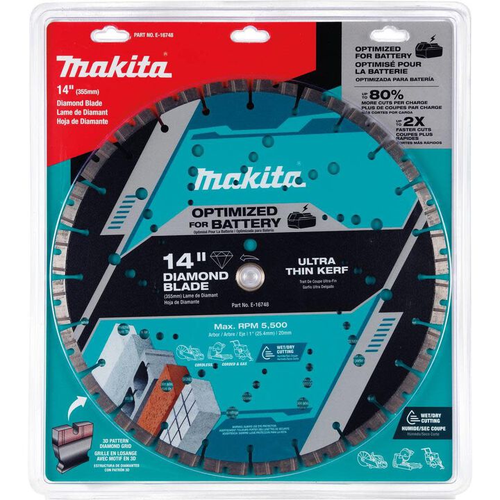 Makita Promotional Thin Kerf 14 Inch Segmented Turbo Rim Diamond Blade for Reinforced Concrete and Brick, large image number 5