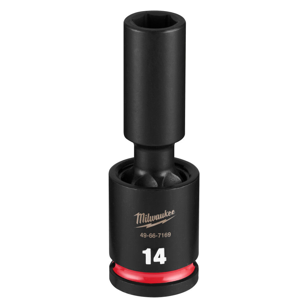 Milwaukee SHOCKWAVE Impact Duty 1/2 Inch Drive 14MM Deep Swivel Socket - 49-66-7169