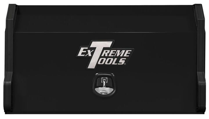 Extreme Tools PWS Series 41 Inch W x 20 Inch D Extreme Portable Workstation with 41 Inch W x 25 Inch D 6 Drawer Roller Cabinet Combo Textured Black with Chrome Drawer Pulls