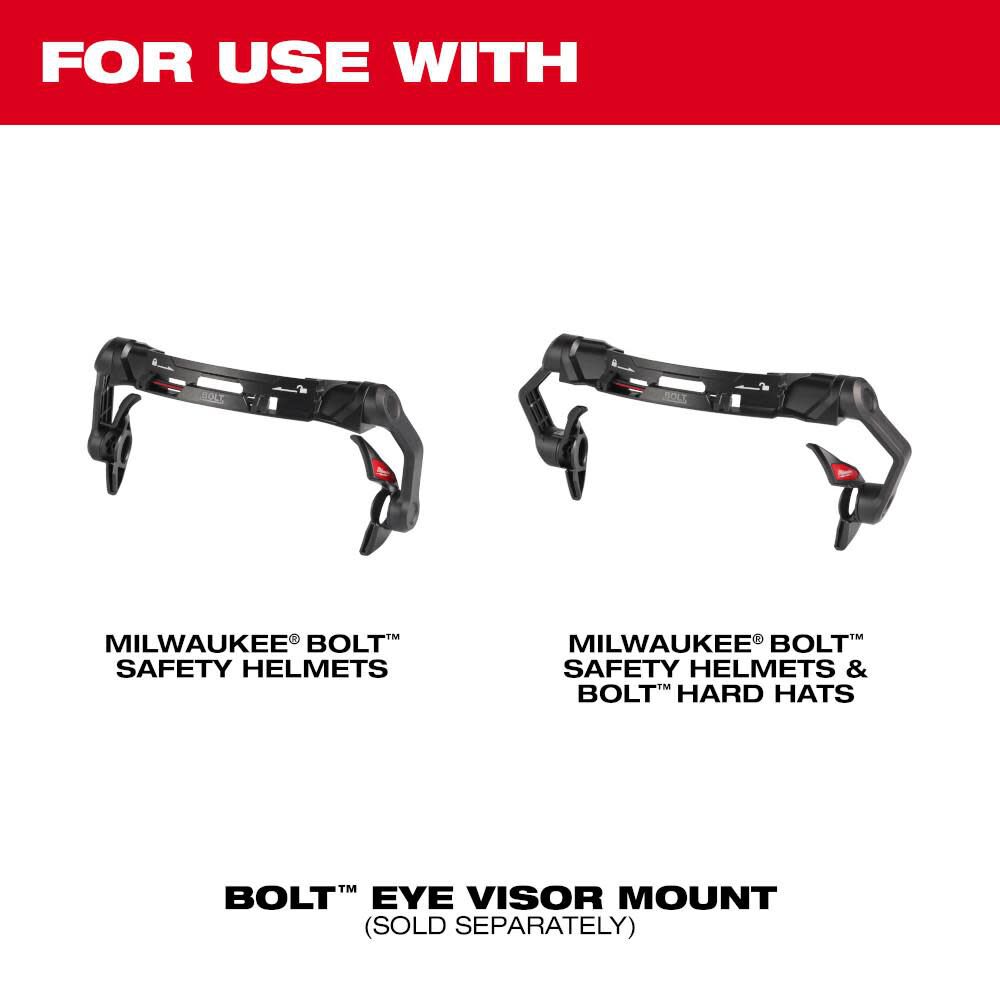 Milwaukee Gasketed Tinted Eye Visor Replacement Lenses for BOLT Safety Helmet & BOLT Hard Hat Mount 10 Pack, large image number 2