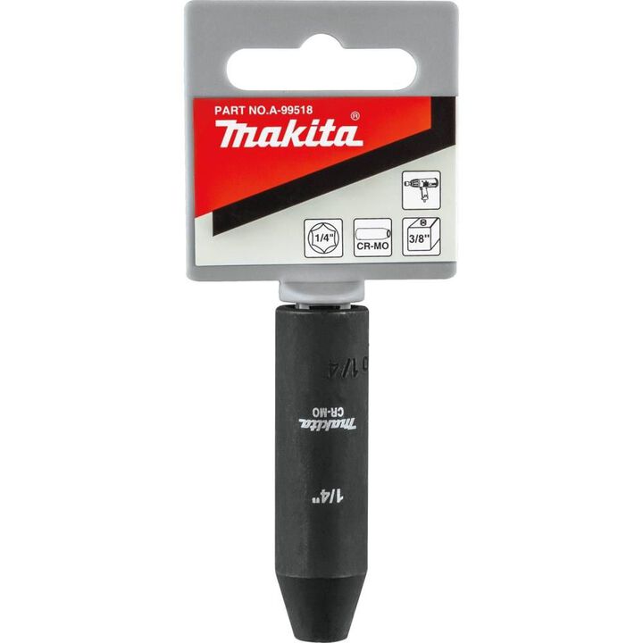 Makita 1/4in Deep Well Impact Socket 3/8in Drive, large image number 1