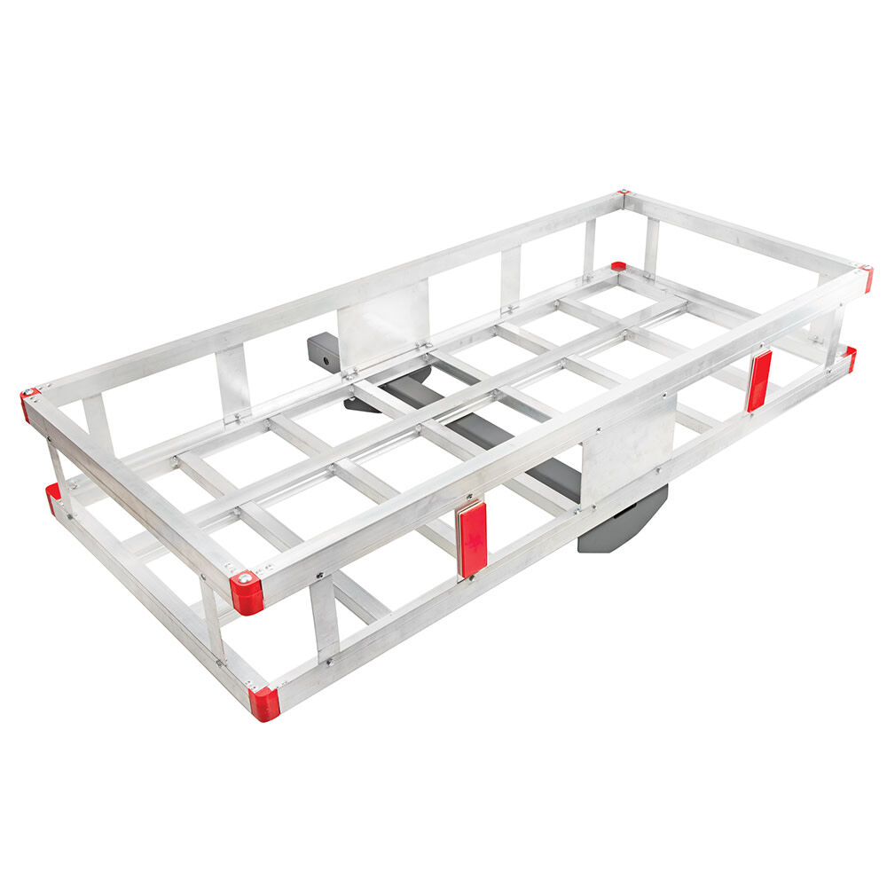 Erickson Mfg 500 lb Capacity Aluminum Hitch Cargo Carrier Basket, 48 Inch x 22 Inch, for 2 Inch Receiver, large image number 1