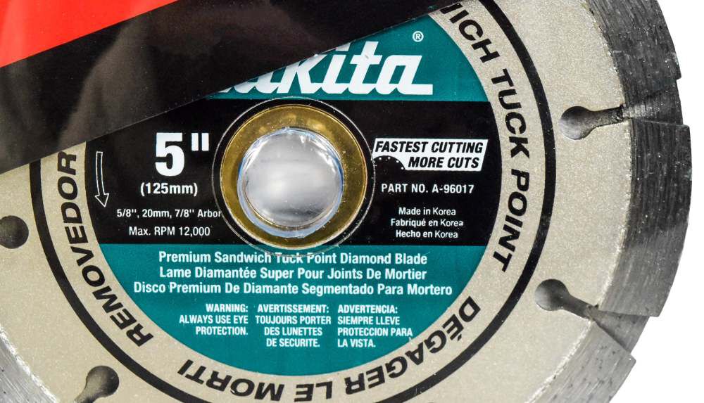 Makita 5 Inch Dual Sandwich Diamond Tuck Point Blade Bundle, 5 Pieces, large image number 3