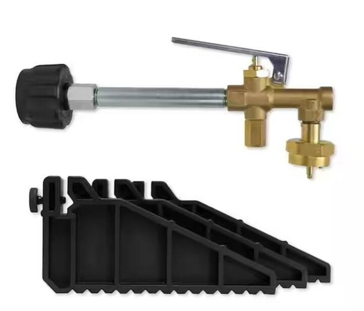 Mr Heater 15,000 BTU Tank Top Heater 1 Pound Refillable Fuel Keg Tank & Refillable Propane Tank Kit Bundle, large image number 2