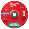 Milwaukee 7 Inch x 1/4 Inch x 7/8 Inch Ceramic+ Metal Grinding Wheel Type 27, small image number 1