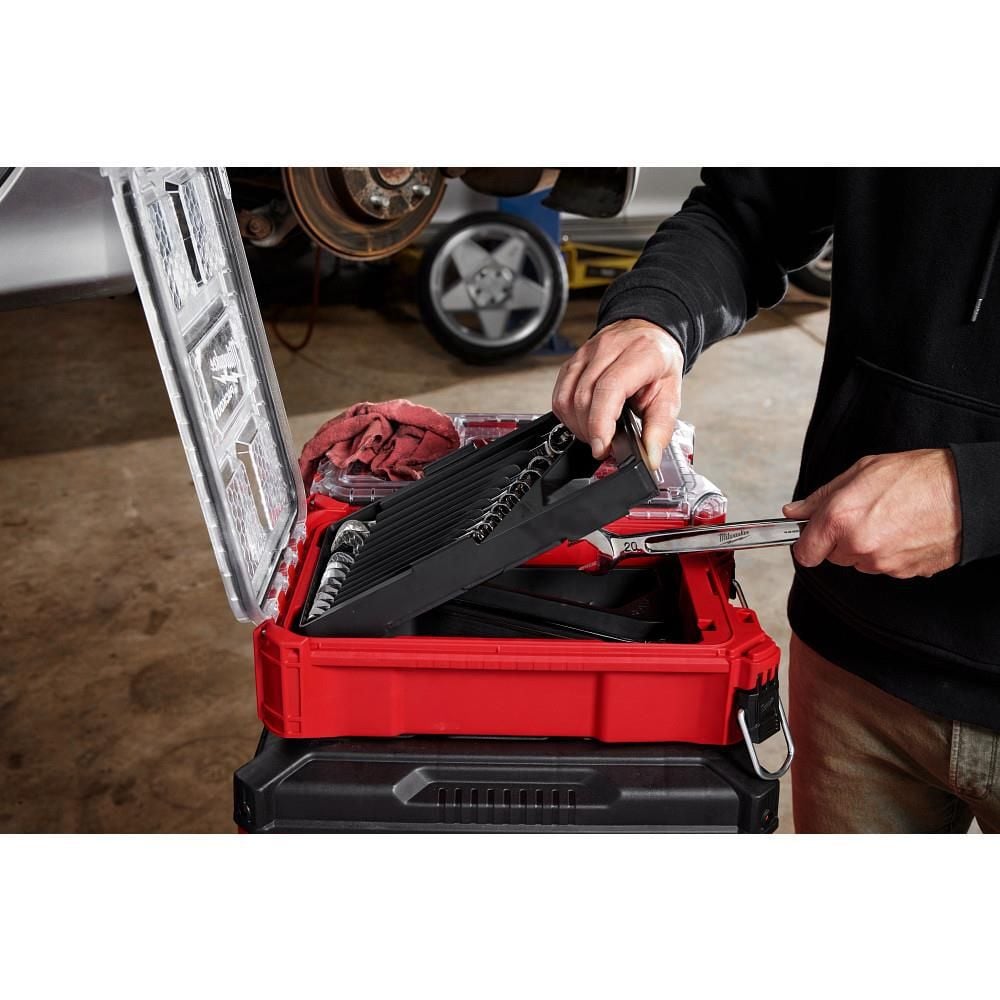 Milwaukee Metric Combination Wrench Set with PACKOUT Compact Organizer 15 Piece, large image number 9
