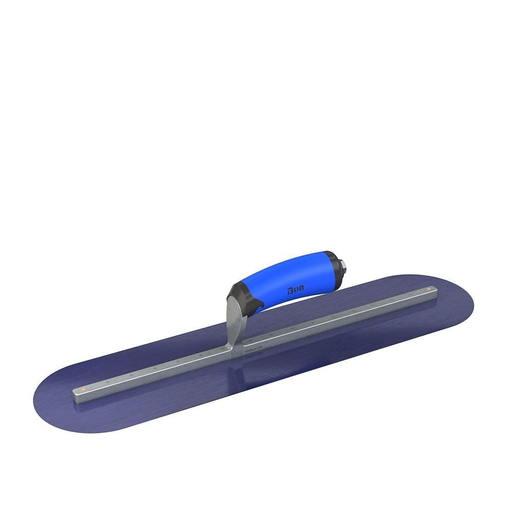 Bon Tool Finish Trowel Round Blue Steel 20 Inch x 5 Inch with Comfort Grip Handle, large image number 1