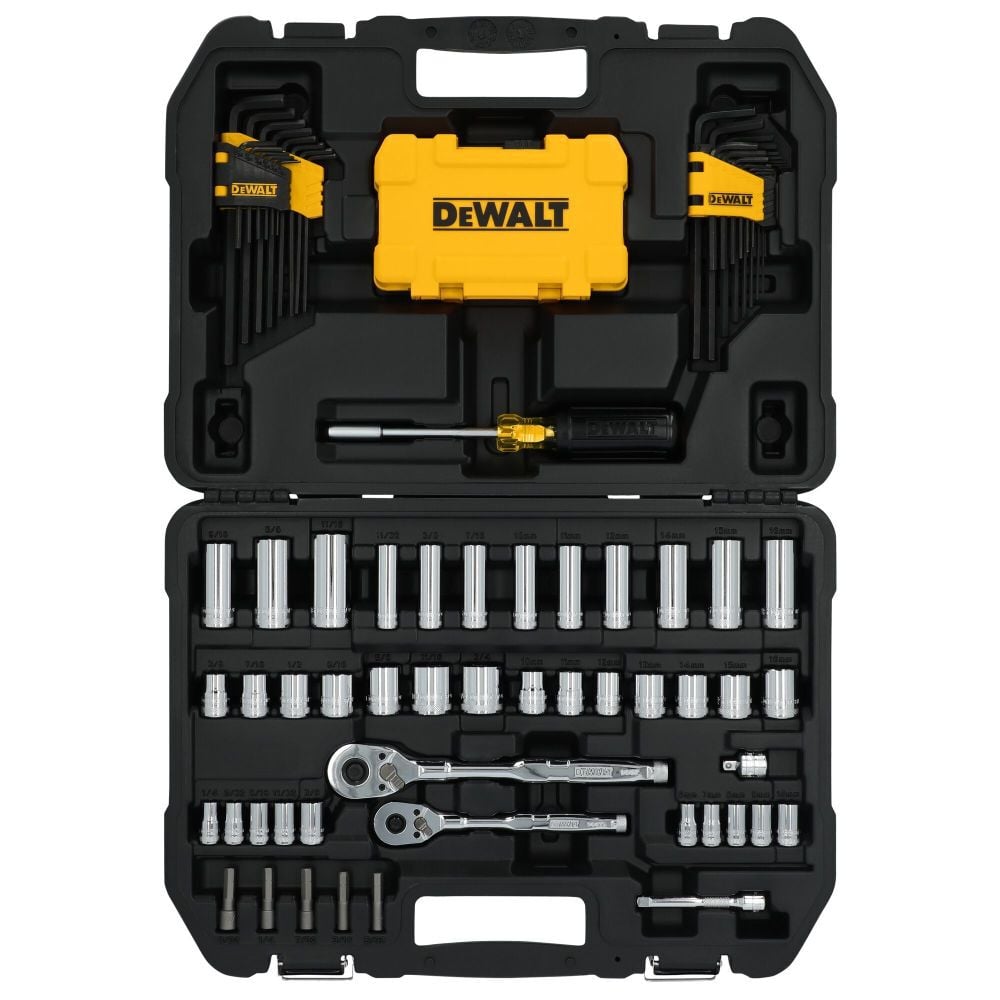 DEWALT TOUGHSERIES 96 Piece 1/4 Inch and 3/8 Inch Mechanics Tool Set - DWMT45410