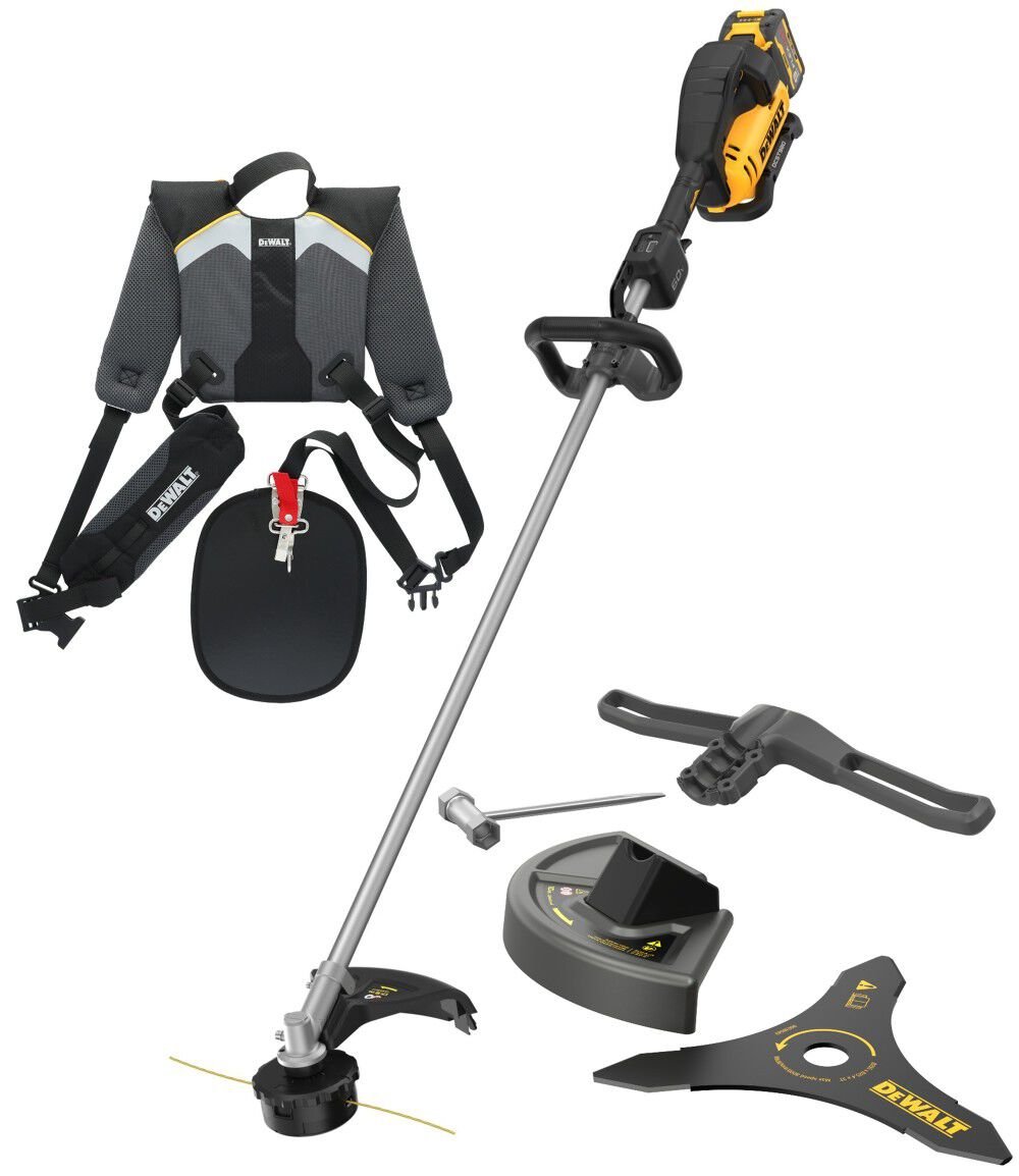 DEWALT 60V String Trimmer Kit Brush Cutter Conversion Kit & Dual Shoulder Harness Bundle – DEW000011422