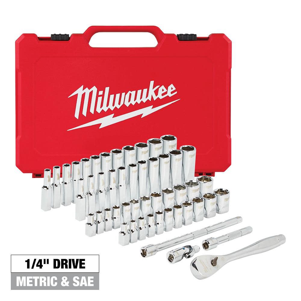Milwaukee 1/4 in. Drive 50 pc. Ratchet & Socket Set - SAE & Metric, large image number 13