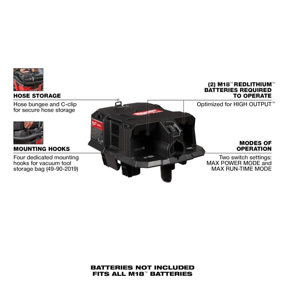 Milwaukee M18 FUEL Dual Battery Wet/Dry Vacuum Motor Head (Bare Tool), large image number 4