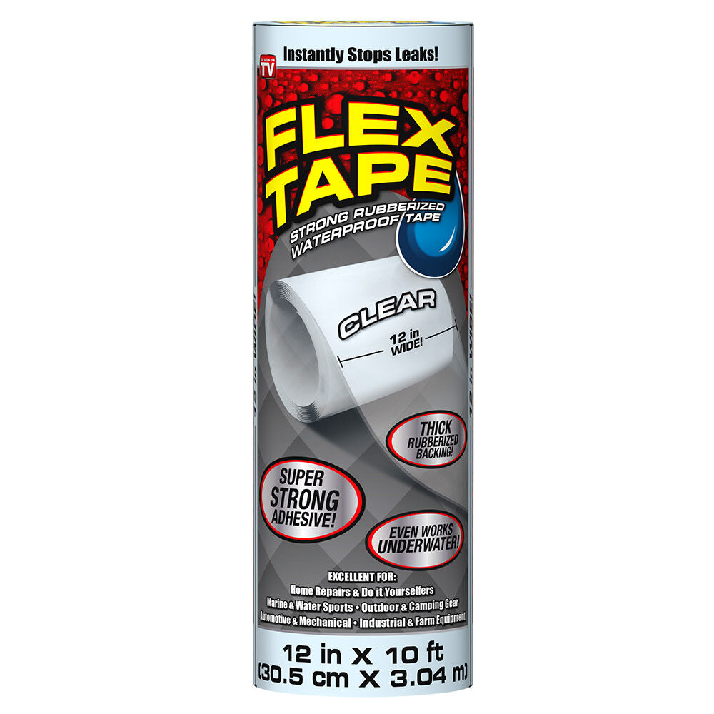 Flex Seal Flex Tape Rubberized Waterproof Tape 12 In. x 10 ft. - Clear  TFSCLRR1210 - Acme Tools