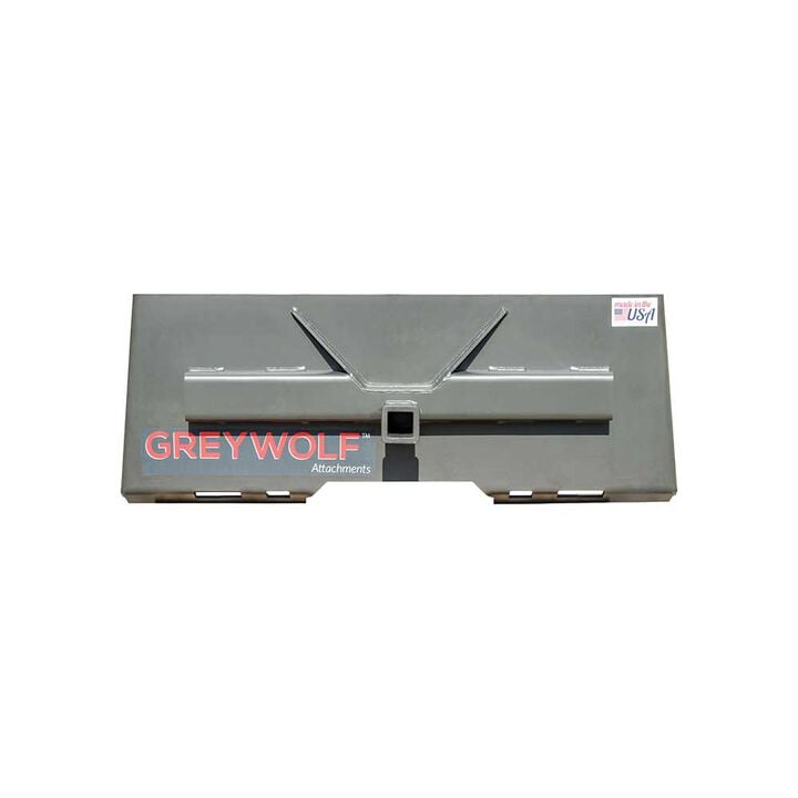 GreyWolf Attachments 2 Inch Receiver Hitch Plate Attachment for Skid Steer, large image number 1