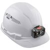 Klein Tools Hard Hat Vented Cap Style with Rechargeable Headlamp White, small