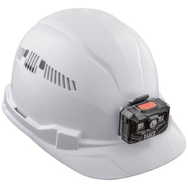 Klein Tools Hard Hat Vented Cap Style with Rechargeable Headlamp White, large image number 3