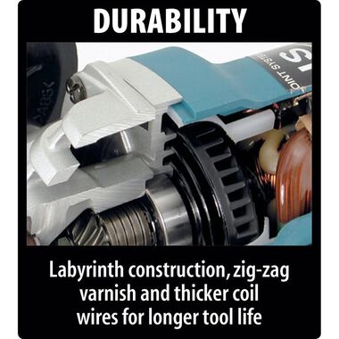 Makita 5 in. SJS High-Power Paddle Switch Angle Grinder, large image number 1