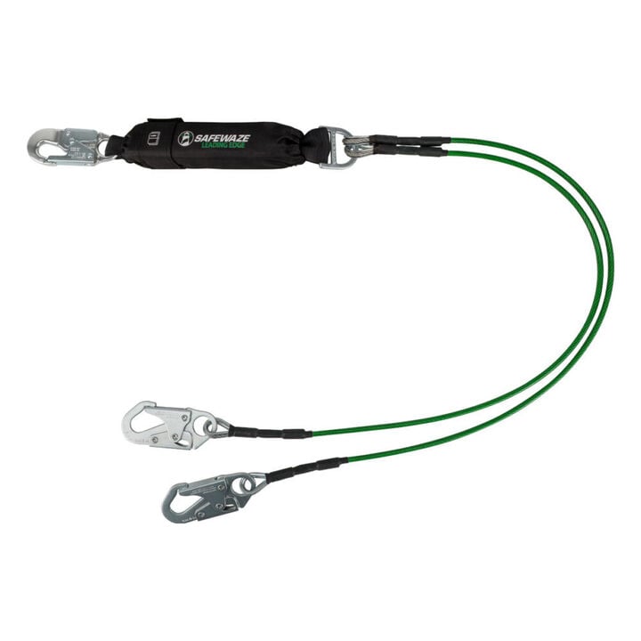 Safewaze Leading Edge 6 Ft. Energy Absorbing Lanyard: Dual Leg, Snap Hooks