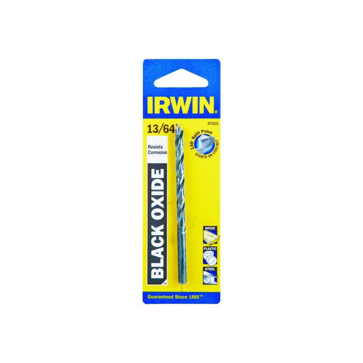 Irwin 13/64 in Drill Bit Black Oxide 135-Degree Carded, large image number 0