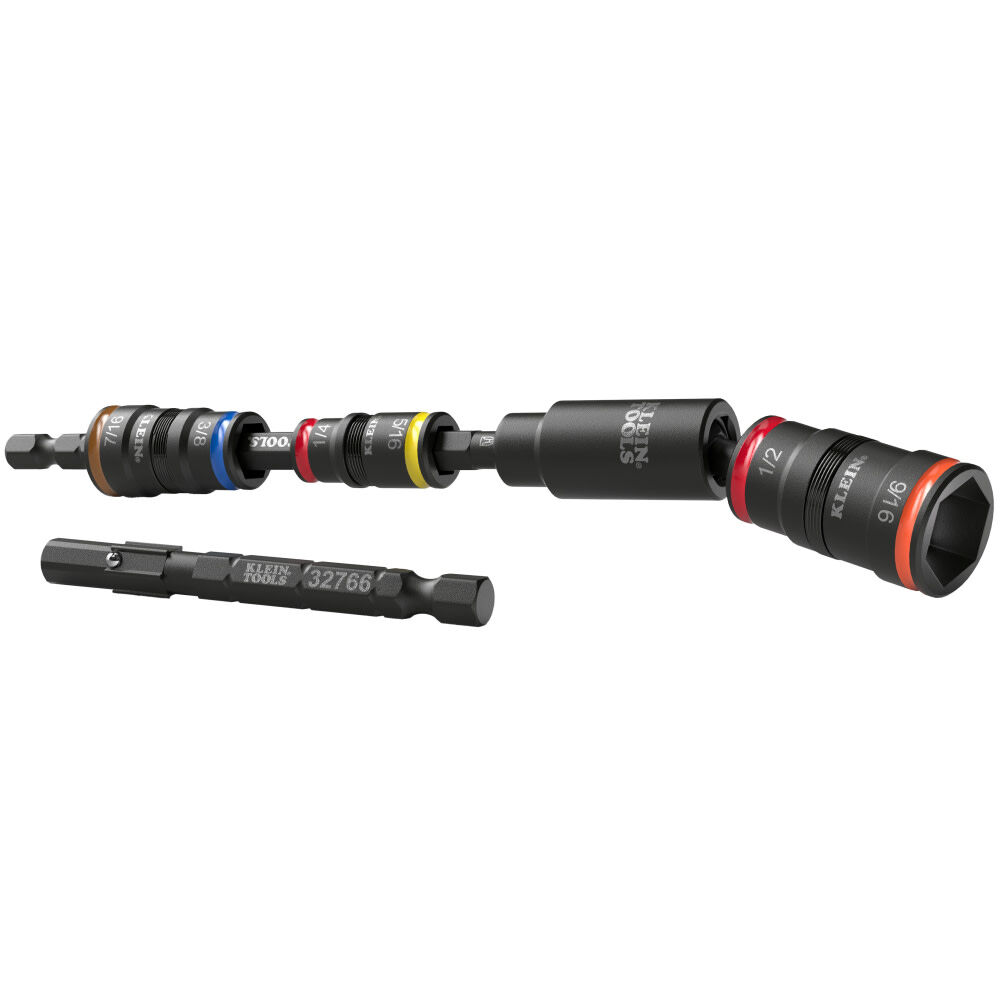 Klein Tools Impact Flip Socket Set With Swivel Adapter, 6 Pieces, large image number 1