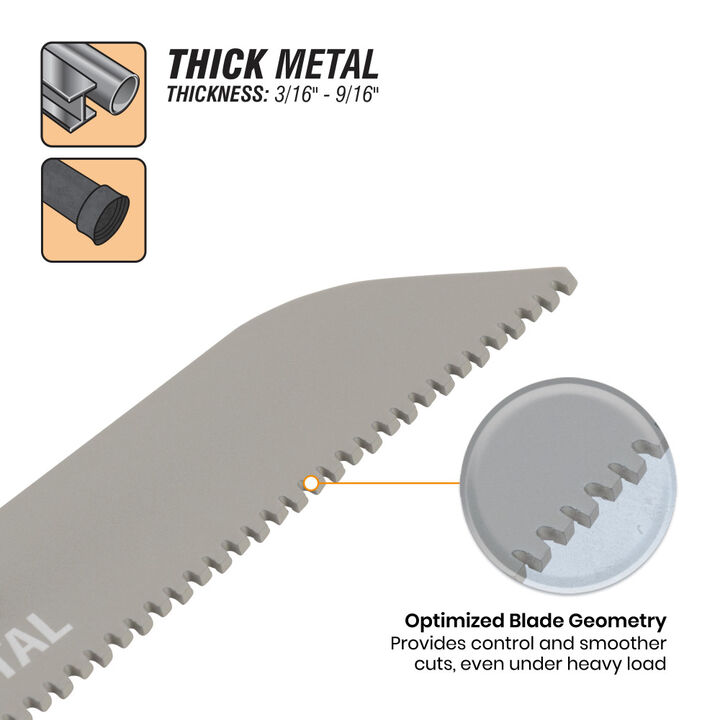 Spyder 12 Inch 10 TPI Metal Cutting Carbide Toothed Reciprocating Blade, 3 Pieces, large image number 3