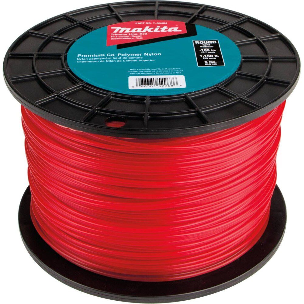 Makita Round Trimmer Line, 0.105, Red, 1,150ft, 5 lbs, large image number 1