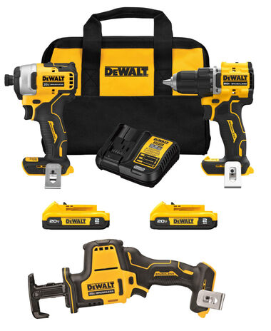 DEWALT ATOMIC 20V MAX Cordless 3-Tool Combo Kit Bundle DCK225D2