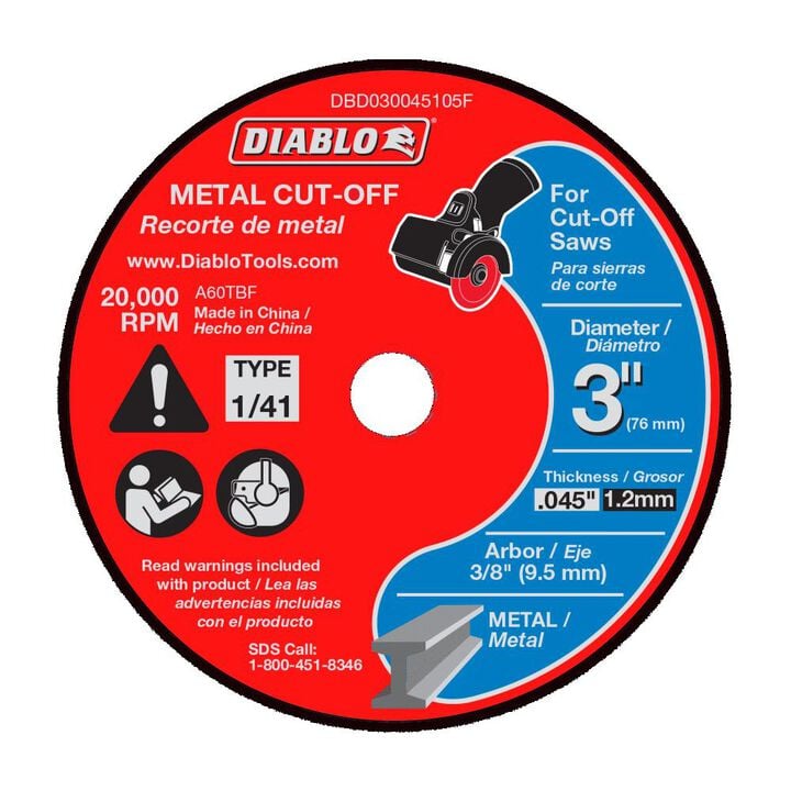 Diablo Tools 3 Inch Metal Cut Off Disc Thin Kerf 5 Pack, large image number 0