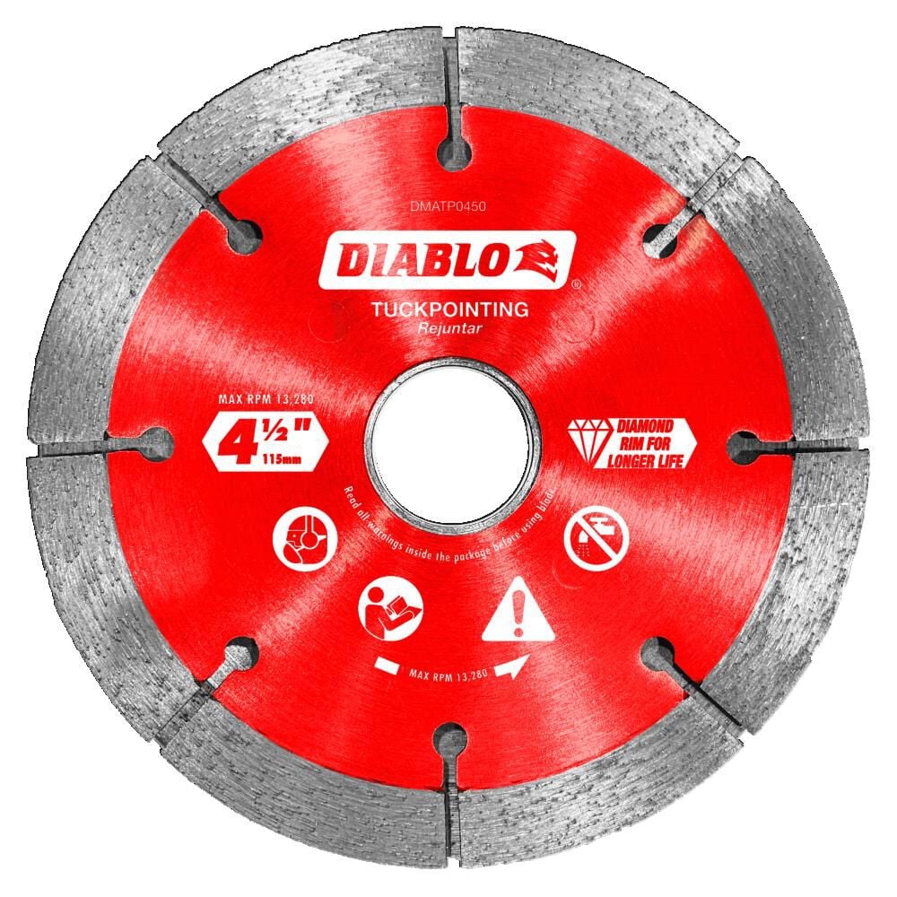 Diablo Tools 4 1/2 Inch Segmented Rim Diamond Tuck Point Disc for Masonry – DMATP0450