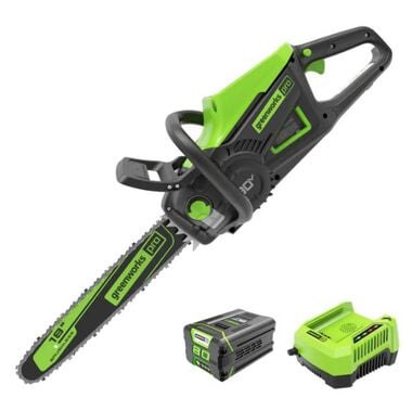 Greenworks 18in 80V Brushless Chainsaw with 4Ah Battery & Rapid Charger Kit