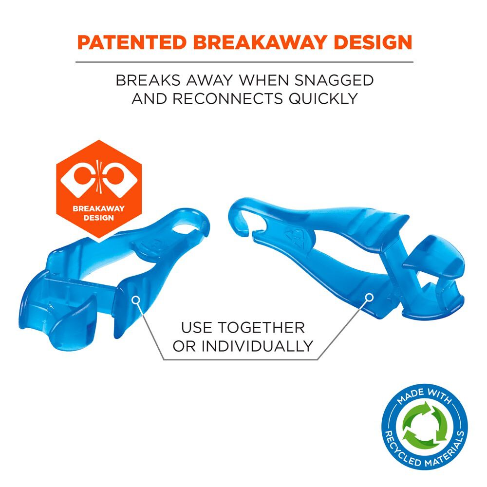 Ergodyne Squids 3400-ECO Recycled Glove Clip Holder with Dual Clips, Blue, large image number 6