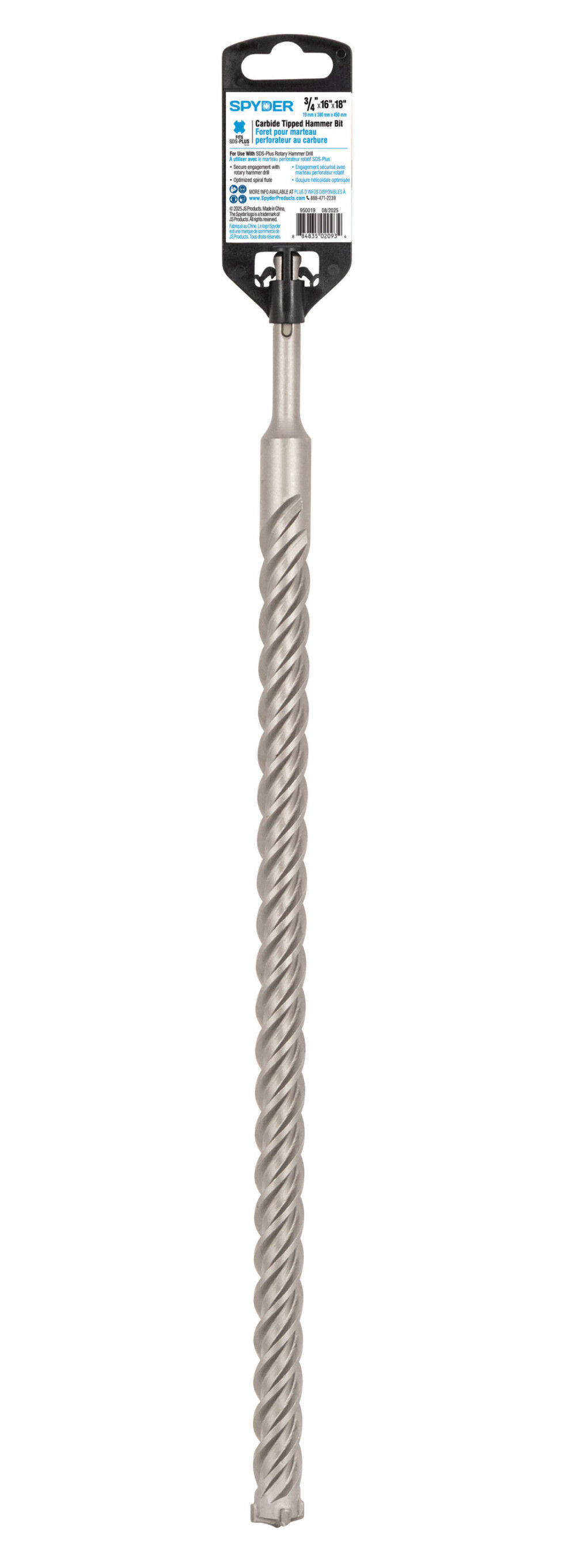 Spyder 3/4 Inch x 18 Inch SDS-Plus 4-Cutter Carbide-Tip Hammer Drill Bit, large image number 9