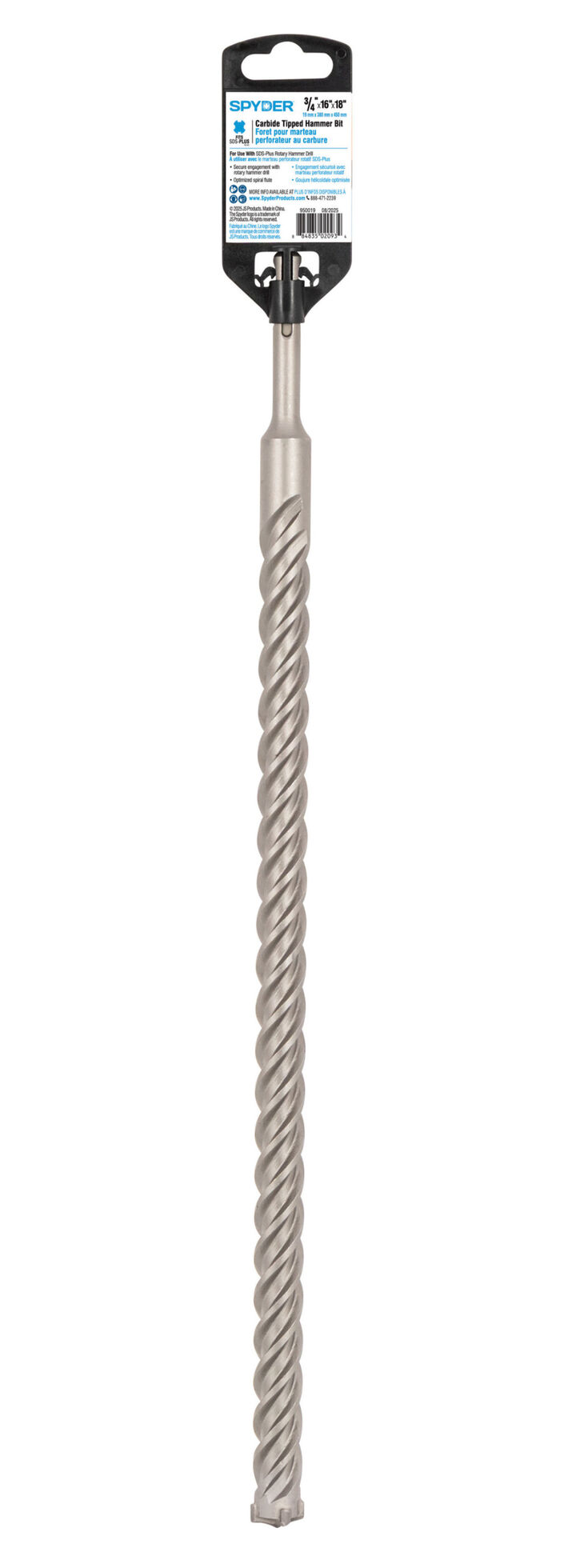 Spyder 3/4 Inch x 18 Inch SDS-Plus 4-Cutter Carbide-Tip Hammer Drill Bit, large image number 8