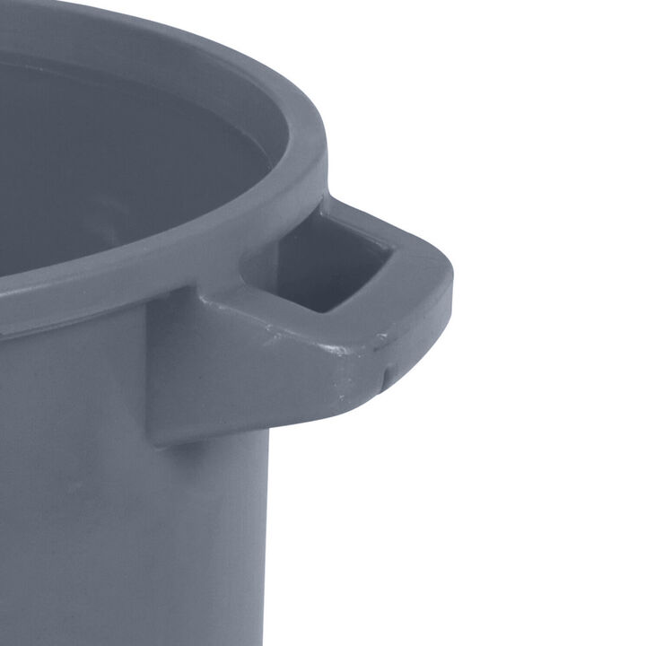 Toter 55 Gallon Round Trash Can with Lift Handle Dark Gray Granite, large image number 6