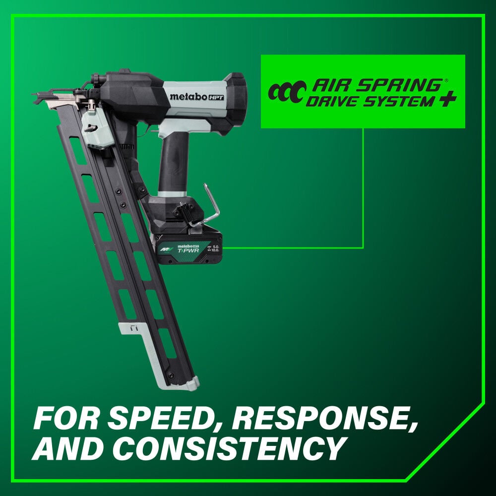 Metabo HPT Cordless Pneumatic 18V 21 Degree Plastic Strip Framing Nailer Kit, large image number 16