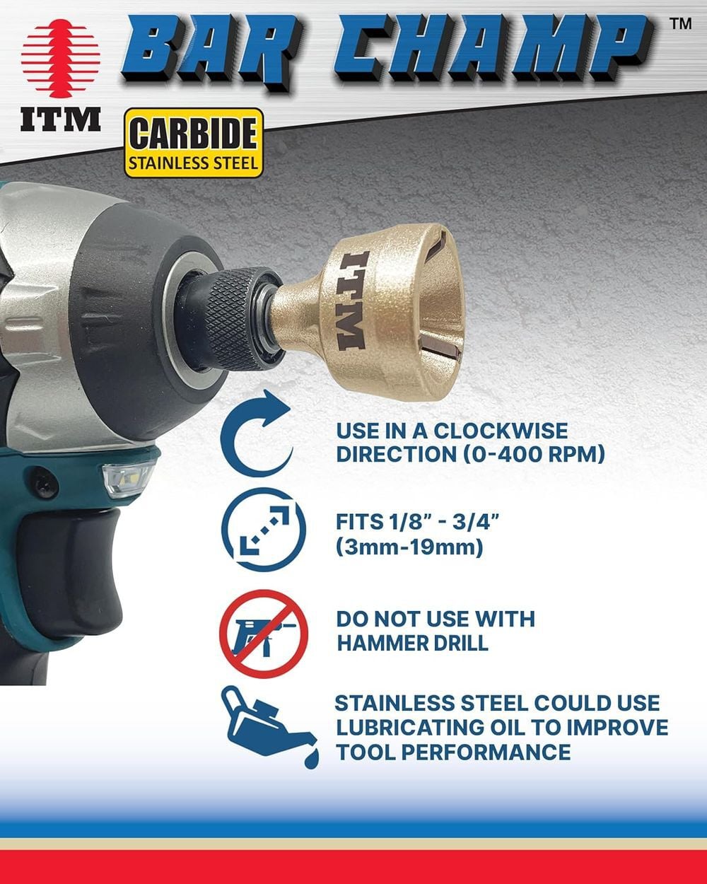 ITM Small 1/8 - 3/4 Inch Carbide Blade Bar Champ Outside Reamer, large image number 6