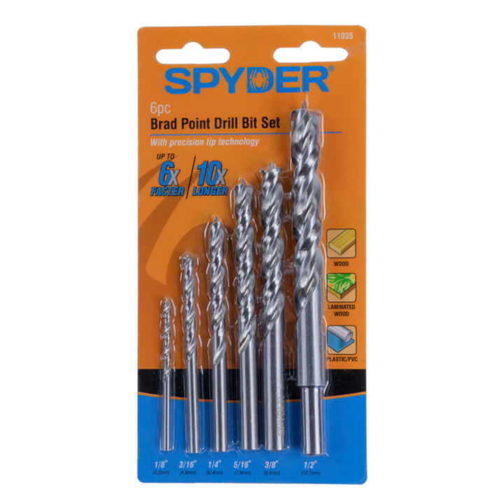 Spyder Assorted Brad Point HSS Twist Drill Bit Set, 1/8 - 1/2 Inch, 6 Pieces, large image number 3