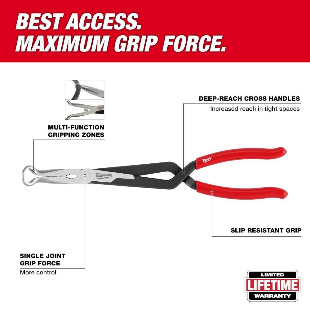 Milwaukee Long Reach Hose Grip Pliers 3pc Set 48 22 6563 - Image 2