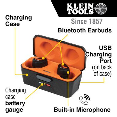 Klein Tools Bluetooth Jobsite Earbuds, large image number 1
