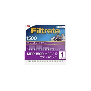 3M Filtrete 1500 MPR 20 x 20 x 1" Bacteria & Virus Air Filter 4pk