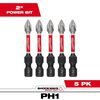 Milwaukee SHOCKWAVE 2 in. PH1 Impact Driver Bits 5PK, small image number 1